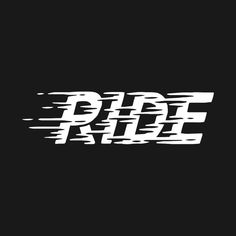 the word ride all is written in white on a black background with an abstract design