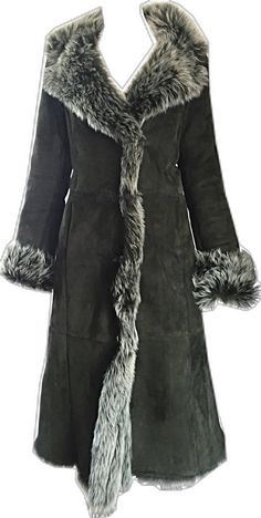 Fitted Shearling Fur Coat For Winter, Sheepskin Long Coat For Cold Weather, Winter Sheepskin Fur Coat With Faux Fur Lining, Sheepskin Long Fur Coat For Cold Weather, Winter Leather Long Fur Coat, Fitted Sheepskin Fur Coat For Winter, Winter Shearling Fur Coat With Faux Fur Trim, Black Sheepskin Fur Coat For Winter, Leather Fur Jacket