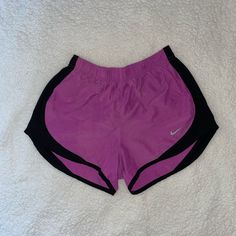 Nike Small Purple And Black Used Once Just To Sleep In In Brand New Condition No Pealing Of Logos Or Any Concerns To The Shorts Stretch Purple Nike Athletic Shorts, Nike Purple Athleisure Bottoms, Nike Stretch Athletic Shorts In Purple, Nike Purple Athletic Stretch Shorts, Nike Purple Athletic Shorts, Purple Short Gym Bottoms, Casual Purple Athletic Shorts For Gym, Casual Purple Gym Shorts, Casual Purple Shorts For Gym