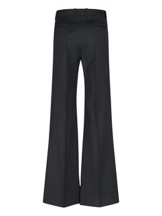 86% Wool, 14% Silk Luxury Wide Leg Bottoms For Fall, Luxury Tailored Wide-leg Bottoms, Luxury Full Length Bottoms For Fall, Tailored Modern Bottoms For Evening, Modern Tailored Bottoms For Evening, Modern Evening Trousers, Luxury Tailored Full-length Bottoms, Modern Full-length Pants For Evening, Modern Full-length Evening Pants