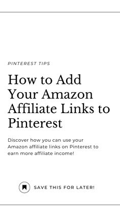 how to add your amazon affiliate link to pinterest