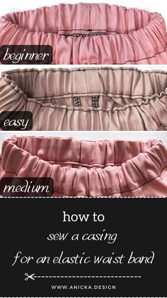 Gathered skirts with an elastic waist band casing. Three different methods of sewing. Elastic Waist Skirt Pattern, How To Make A Skirt, Diy Elastic, Circle Skirt Pattern, Sewing Patterns Skirt, Kitchen Ideas Gray, Sewing Elastic, Small Kitchen Ideas, Sew Ins