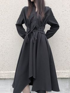 ❤︎Hebon Loose Shirt Dress❤︎ Black A-line Shirt Dress, Long Black Dress For Day Out, Black Long Sleeve Long Dress For Spring, Black Long Sleeve Dress For Spring, Oversized Solid Shirt Dress For Fall, Oversized Collared Dresses In Solid Colors, Black A-line Shirt Dress For Spring, Oversized Long Sleeve Midi Dress, Casual Long Sleeve Midi Dress For Work