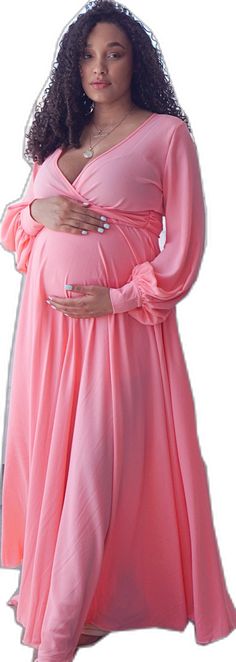 Pink Stretch Maternity Dress For Spring, Ruched Maternity Maxi Dress, Pink Off-shoulder Dress With Ruched Bodice, Flowy Off-shoulder Maternity Maxi Dress, Pink Ruched Maternity Dress, Pink Stretch Maternity Dress, Flowy Ruched Pink Maxi Dress, Pink Off-shoulder Maternity Dress, Pink Wedding Dress With Gathered Sleeves