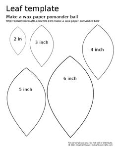 four leaf templates to make a paper pomander ball