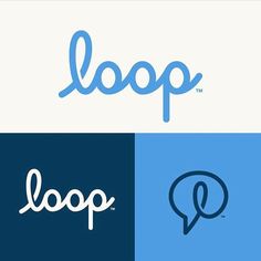 the logos for loop are blue and white