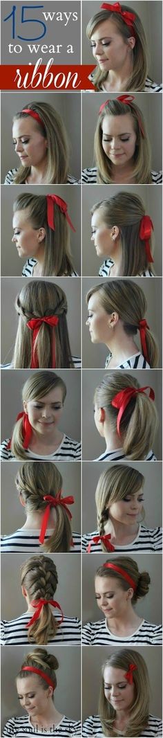 15 ways to wear a ribbon diy craft crafts craft ideas easy crafts diy ideas diy crafts easy diy diy hair diy bow craft bow craft accessories Hairstyles With Ribbon, Braided Hairstyles For Wedding, Rilakkuma, Great Hair, Gorgeous Hair, Hair Day, Pretty Hairstyles, Kids Hairstyles