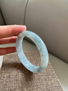 "🌈 Jade Bangle 59.6mm (2.34\"), Round Shape, Light Green & Smoky Gray 🌷 Untreated Natural Jadeite/ Grade A Jade 🌷 Certified : Yes 🌷 Jade from Myanmar/ Burma 🌷 Shape : Round 🌷 Inner diameter : 59.6mm / 2.34\" 🌷 Width & Thickness : 13.3 x 7.7mm 🌷 Color : Light Green & Smoky Gray 🌷 Free standard shipping from Hong Kong with tracking number provided 🌷 Take approximately 7-21 days to arrive worldwide" Round Jade Crystal Bracelet With Gemstone, Jade Gemstone Crystal Bracelet, Round Crystal Bracelet With Natural Stones, Mary Drake, Lavender Green, Jade Bangle, Gemstones Jewelry, Burmese, Parent Gifts