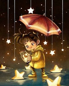 Photo Jar, Umbrella Art, Book Illustration Art, Illustration Inspiration, Girls Cartoon Art, Draw Drawing, Cute Illustration