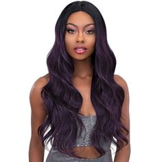 Janet Collection Synthetic Melt HD Extended Part Lace Wig BELLACOLOR SHOWN ON MODEL: BLACK PURPLE, MBLYG/CARAMELMATERIAL: Synthetic HairTYPE: Lace Front Wig LENGTH: Extra Long HEAT SAFE: YesDESCRIPTION: Premium Synthetic Fiber 100% Hand Tied with Soft Swiss Lace Natural Density Pre Plucked and Pre Customized Hairline Cap Construction 100% hand tied monofilament caps for natural hair movement and styling versatility. Featuring combs and adjustable straps for secure fit. Natural Deep Parting Space Natural Hair Movement, Remy Hair Weave, 360 Lace Wig, Black And Blonde, Human Braiding Hair, Half Wigs, Human Hair Lace Wigs, Full Wigs, Short Wigs