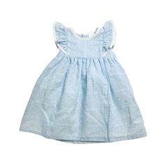 Matching Bloomers Spring Playwear Dresses With Flutter Sleeves, Blue Cotton Dresses With Flutter Sleeves, Light Blue Cotton Flutter Sleeve Dress, Light Blue Flutter Sleeve Dress For Spring, Sleeveless Swiss Dot Dress For Beach, Light Blue Cotton Dress With Flutter Sleeves, Sleeveless Swiss Dot Beach Dress, Swiss Dot Sleeveless Beach Dress, Blue Flutter Sleeve Dress For Playdate