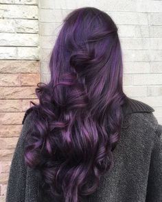 26 Incredible Purple Hair Color Ideas Trending in 2019 Perpul Hair Color Ideas, Amythest Hair Colour, Purple Dark Hair Color, Purple Punk Hair, Dark Purple Hair Dye Ideas, Black Hair With Purple Balayage, Dark Purple To Light Purple Hair, Hair Colour Ideas Purple, Dark And Purple Hair