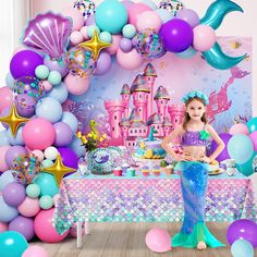 PRICES MAY VARY. Mermaid birthday decorations for girls is a complete and rich decoration set, which will help your little princess have an unforgettable birthday. Elegant mermaid party elements such as little mermaid, shell, hippocampus, starfish are applicable for mermaid theme party, make your party joyful and attractive guests. Mermaid decorations for birthday party is suitable for decorating mermaid themed birthday parties, seaside themed parties, wedding themed parties and more. All necess Birthday Decorations Mermaid, Mermaid Decorations, Mermaid Birthday Decorations, Wonder Woman Birthday, Bday Party Kids, Mermaid Birthday Party Decorations, Mermaid Theme Birthday Party, Ariel Birthday, Girls Birthday Party Themes