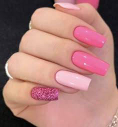 Her Nails, Simple Acrylic Nails, Pink Nail, Pink Acrylic Nails, Luxury Nails, Fancy Nails, Manicure E Pedicure, Nail Polishes, Cute Acrylic Nails