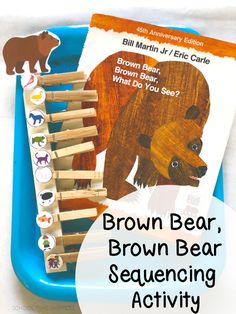 brown bear, brown bear sequencer and matching activity for toddlers to practice counting