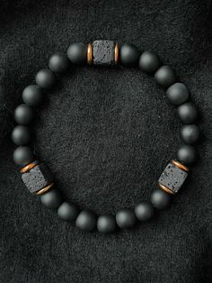 Men Beaded Bracelet Ideas Diy, Bracelet Stone Beads, Men’s Beaded Jewelry, Stones Bracelets Ideas, Men's Beaded Bracelets, Black Lava Stone Bracelet Jewelry, Men’s Beaded Bracelet, Men Beaded Bracelet Ideas, Mens Beaded Jewelry