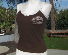 "Very fun vintage original 1977 Beachcomber Mission Beach tank top measures 28-38\" at bust and shoulder to hem is is 18.5\". Really nice. I did find one pin hole on the front. I do have other Mission Beach shirts so please see my other listings. Will ship worldwide. Thanks!" Vintage Tank Top For Summer Beach, Retro Sleeveless Top For Beach Season, Vintage Sleeveless Top For Beach, Vintage Sleeveless Top For The Beach, Vintage Sleeveless Top For Vacation, Brown Tank Top, Outfits 2000s, Beach Tanks Tops, 2000s Clothes