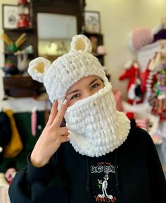 "Product Details; Teddy Bear Balaclava Beanie -Our mask is all hand knitted. This balaclava has 2 sizes ; for daily use  and for with helmet use.  All Designs are unisex We have offered 48 colors optioned. Please write the color code when you place order. -Free Shipping to Worldwide ✈️ -İt is completely hand knitted  -İt is knitted high quality  acrylic  yarn 🧶 -Some of our products are ready to ship and ship within 1-2 days. Some are made to order and will be ready to ship in 1-2 weeks at the latest. -You can customize pattern,color and size of our  all products as you wish. Please contact us via message for any all your requests.  SİZE AND FİT I made it according to the standard hat size but since it's crocheted flexible so it can fit more than one size.  If you have any further questio Acrylic Balaclava Beanie For Winter, Winter Acrylic Balaclava Beanie, Acrylic Winter Balaclava Beanie, Casual Acrylic Balaclava For Winter, Casual Winter Acrylic Balaclava, One-size Warm White Balaclava, White Hooded Balaclava For Winter, White Warm Balaclava One Size, Warm White Balaclava One Size