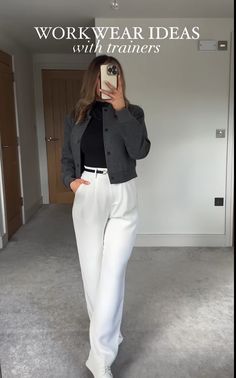 School Outfits Beachy, Workwear With Sneakers, Side Part Fulani Braids, Outfit Inspo Old Money, Sneakers Outfit Work, Smart Casual Work Outfit Women, Outfit Ideas Cute, Smart Casual Women Outfits, Sneakers Outfit Casual