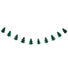 green paper christmas trees hanging from a string