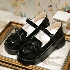 The price is for a pair of shoes only, others are not included.  Garment Size   	 		 			Size 			34 			35 			36 			37 			38 			39 			40 		 		 			Foot Length 			22 			22.5 			23 			23.5 			24 			24.5 			25 Black Platform Closed Toe Mary Janes, Black Ankle-high Platform Mary Janes, Black Synthetic Platform Mary Janes, Black Ankle-high Mary Janes For Spring, Black Pointed Toe Mary Janes With Rubber Sole, Black Patent Leather Platform Mary Janes, Patent Leather Mary Janes With Round Toe, Black Synthetic Flat Mary Janes, Black Flat Synthetic Mary Janes