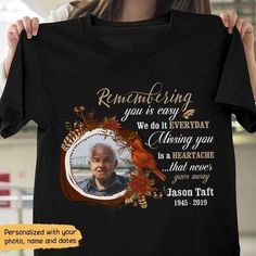 Trending Custom Photo Upload Personalized Memorial Remembrance Shirt. Just Upload A Photo, We'll Handle The Rest! Memorial Items, Happy Sunday Quotes, Memory Shirts, Sunday Quotes, Cute Shirt Designs, Personalized Clothes, Personalized Shirts, Personalized T Shirts, Celebration Of Life