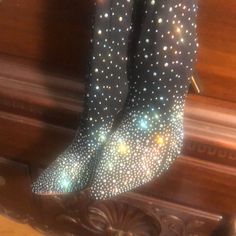 Thea Crystals Embellished Thigh High Boots Are Everything! They Will Look Great With Pants , Rompers, And Jumpsuits! High Sock Boots, Thigh High Sock Boots, Thigh High Sock, Sock Boots, Thigh High Boots, Thigh High, Over The Knee Boots, Thigh Highs, Over The Knee