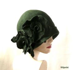 Green felt hats Cloche Felted Hats felt hat Cloche Hat Flapper Hat Art Hat Green Hat La belle epoque Art Deco 1920s hat Art Hats Green hat cloche 1920's hat Gatsby's hat Hats&Caps Accessories Handmade Great, very flattering hat ! Adapts to the head ! Special and unique ! Sophisticated and elegant ! I can make this hat in other colors and sizes. Made just for you As the base for my works I use great materials like highest quality Australian merino wool (18 micro). All my works are made by han Green Winter Fedora Felt Hat, Green Short Brim Felt Hat For Kentucky Derby, Green Fitted Brimmed Felt Hat, Fitted Green Felt Hat For Winter, Fitted Green Brimmed Felt Hat, Green Brimmed Felt Hat For Winter, Green Felt Brimmed Hat, Green Cloche Hat For Winter, Green Brimmed Felt Hat