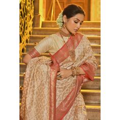 Cream & Peach colored saree is made from banarasi silk fabric which is highlighted with beautiful floral weaving work as shown. comes along unstitched banarasi silk blouse piece which you can customise as per your design/style. Occasion - You can buy this saree for festive and functions. Note:- The actual product may differ slightly in color and design from the one illustrated in the images when compared with computer or mobile screen. Measurements: Saree : Banarasi Silk : 5.5 Mtrs Blouse : Bana Peach Color Saree, Floral Weaving, Saree Banarasi, Banarasi Silk Saree, Mobile Screen, Blouse Piece, Face Wash, Design Style, Silk Blouse