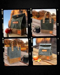 Traditional roll top, waxed canvas lunch bags, resembling an actual paper bag, and lunch totes with handles for the hearty eater who packs a lunch for work or school. Business Waxed Canvas Rectangular Bag, Rugged Waxed Canvas Bag With Canvas Lining, Rectangular Rugged Bag With Waxed Finish, Camping In Nature, High-end Rectangular Canvas Bag With Waxed Finish, Map Bag