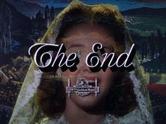 the end title screen with an image of a woman wearing a veil