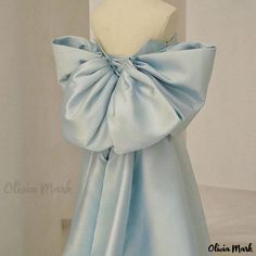 Olivia Mark - Sky Blue Evening Gown with Strapless Bodice – Ideal for Presenters and Brides Dress With Big Bow, Satin Long Prom Dress, Princess Evening Dress, Hostess Dresses, Strapless Evening Gowns, Blue Evening Gowns, Strapless Evening Dress, Long Formal Gowns, Wedding Dresses With Straps