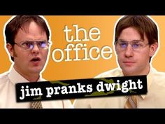 two men wearing glasses and ties with the words, the office on top of them