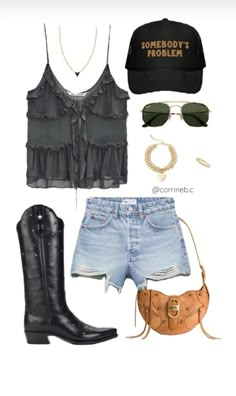 Beach Country Concert Outfit, Railbird Festival Outfit, Austin Outfits Summer, Rock The South Concert Outfit, Country Dancing Outfit Night Out, Rap Concert Outfits, Nashville Tennessee Outfits, Post Malone Concert Outfit, Stampede Outfits