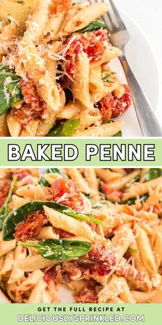 Here's a cozy dinner idea you'll crave again and again! This easy baked penne deserves all the hype. Made with cherry tomatoes and spinach, this baked feta pasta is delicious! Variations on this comfort food recipe included! Penne Bake, Easy Pasta Bake, Pasta Bake Easy, Italian Seasonings, Baked Feta Pasta, Baked Penne, Super Easy Dinner, Easy Pasta Dinner