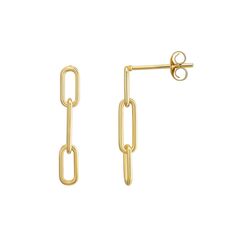 Add a chic modern touch to any ensemble with these 10k gold Taylor Grace minimalist link drop earrings. Add a chic modern touch to any ensemble with these 10k gold Taylor Grace minimalist link drop earrings. FEATURES Length: 18 mm Backings: post Nickel free Metal: 10k gold Finish: polished Packaging: boxed Size: One Size. Gender: female. Age Group: adult. Everyday Yellow Gold Oval Link Earrings, Modern Everyday Link Earrings, Modern Cable Chain Drop Earrings, Modern Yellow Gold Earrings With Hooks And Links, Minimalist 14k Gold Oval Link Earrings, Modern Oval Link Earrings For Formal Occasions, Modern Oval Link Earrings For Formal Events, Gold Paperclip Chain Earrings For Formal Occasions, Modern Link Earrings With Hooks