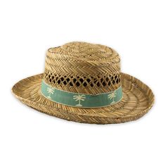 Cool and Breathable Panama Straw Hat Stay cool and stylish with our Panama Straw Hat featuring a green crown band adorned with palm tree images. Crafted from woven straw, this hat is both breathable and lightweight. It's ideal for sunny days. The palm tree band adds a touch of tropical charm, ideal for beach outings or casual strolls. Designed for comfort and style, it offers excellent sun protection. Embrace a laid-back look with this versatile accessory. Order your Panama Straw Hat today. Trad Beach Season Panama Hat With Upf 50+, Toquilla Straw, Eco-friendly Toquilla Straw Panama Hat For Summer, Eco-friendly Natural Straw Panama Hat, Beach-season Palm Leaf Panama Hat, Eco-friendly Natural Toquilla Straw Panama Hat, Palm Tree Images, Green Crown, Pineapple Christmas, Abalone Ring