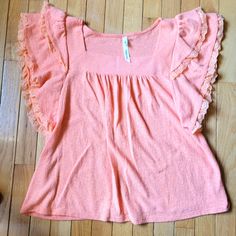 Nwot Womens Orange Ny Collection Lace Ruffle Sleeve Cute Top Blouse Size Xl Fitted Orange Tops With Ruffles, Fall V-neck Ruffled Tops, Orange Long Sleeve Blouse With Ruffles, Flirty V-neck Ruffle Blouse, Orange V-neck Blouse With Ruffles, Cute Top, Lace Ruffle, Cute Tops, Color Orange