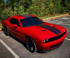 a red sports car parked in a parking lot