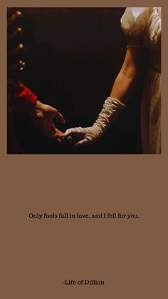 two people holding hands with the caption only fools fall in love, and i fell for you