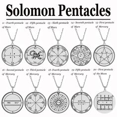 an advertisement for the solomon pentacles pendants, with instructions on how to use them