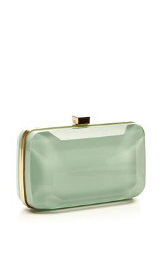 Mint Small Stone-Shaped Plexi Clutch by Elie Saab Mint Green Clutch, Outfit Mint, Mint Bag, Green Clutch, Prom Clutch, Green Clutches, Luxury Clutch, Evening Purse