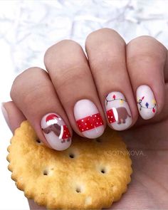 Diy Christmas Nail Designs, Disney Christmas Nails, Christmas Nails Diy, Soft Nails, Nails For Kids