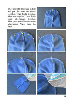 the instructions for how to sew a hat