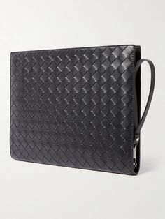 Bottega Veneta's 'Avenue B.' pouch is sized for a tablet, making it ideal for everything from boardrooms to travelling. It's made from black leather that's woven using the label's signature intrecciato technique and finished with a zipped pocket at the back. Bottega Pouch, Bottega Veneta Pouch, Latest Bags, Black Leather Backpack, Black Accessories, Leather Clutch Bags, Leather Travel, Clutch Bags, Travel Pouch