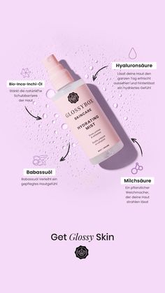 GLOSSYBOX Skincare Hydrating Mist | #skincare #beauty #popular #best #flawless #skincareproducts #skin Content Skincare Ideas, Skincare Poster Design, Product Marketing Design, Skincare Newsletter, Skincare Advertising, Mist Skincare, Skincare Infographic, Skincare Poster, Product Design Ideas