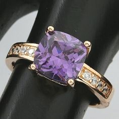 Gorgeous Ring! I Love Purple And This Is To Die For!! Beautifully Created White Sapphire & Amethyst On A Rose Gold Overlaid .925 Sterling Silver Makes This A Must Have Ring! Especially For The Purple Lover In You! Inside Ring Is S925. Total Weight Is 2.7 Grams. Size 6 Ring Is Slightly Adjustable, Note In Pictures. Brand New Sent Direct To Me From Jeweler. #14099098 Purple Amethyst Promise Ring, Vintage Engagement Rings Sapphire, Rings Sapphire, Jewelry Rose Gold, White Sapphire Ring, I Love Purple, Gold Overlay, Ring Color, Pretty Rings