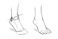 a drawing of a person's feet and ankles