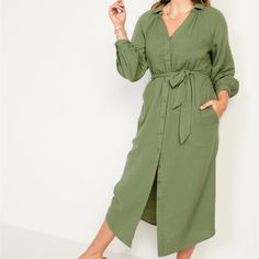 A Beautiful Sage Green Midi Dress That Is 100% Cotton! Never Worn Tags Still Attached. Size Large But A Medium Could Totally Wear This Oversized. Super Versatile Can Be Worn Up Or Down With Proper Accessories. Olive Long Sleeve Midi Dress, Olive Long Sleeve Dress For Summer, Green Button-up Dress For Brunch, Olive Long Sleeve Dress For Spring, Long Sleeve Olive Dress For Spring, Spring Long Sleeve Olive Dress, Spring Olive Long Sleeve Dress, Casual Olive Dress For Daywear, Casual Green Shirt Dress For Brunch