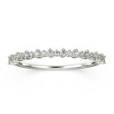 a white gold wedding band with diamonds